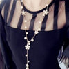 Pearls Flower Choker Long Necklace