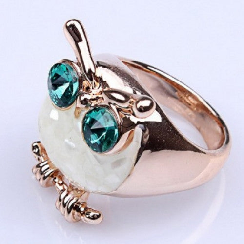 Metal Gold Shell Owl Ring for Women