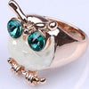 Metal Gold Shell Owl Ring for Women