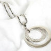 Chunky Double Circle Pendant Necklace