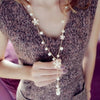 Pearls Flower Choker Long Necklace