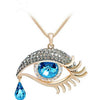 Crystal Teardrop Magic Eye Lashes Necklace